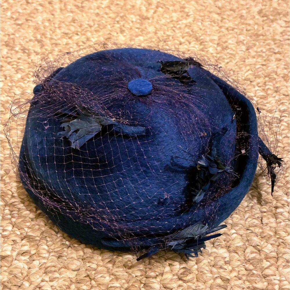 Vintage Women’s Hat with Blue Bird Motif